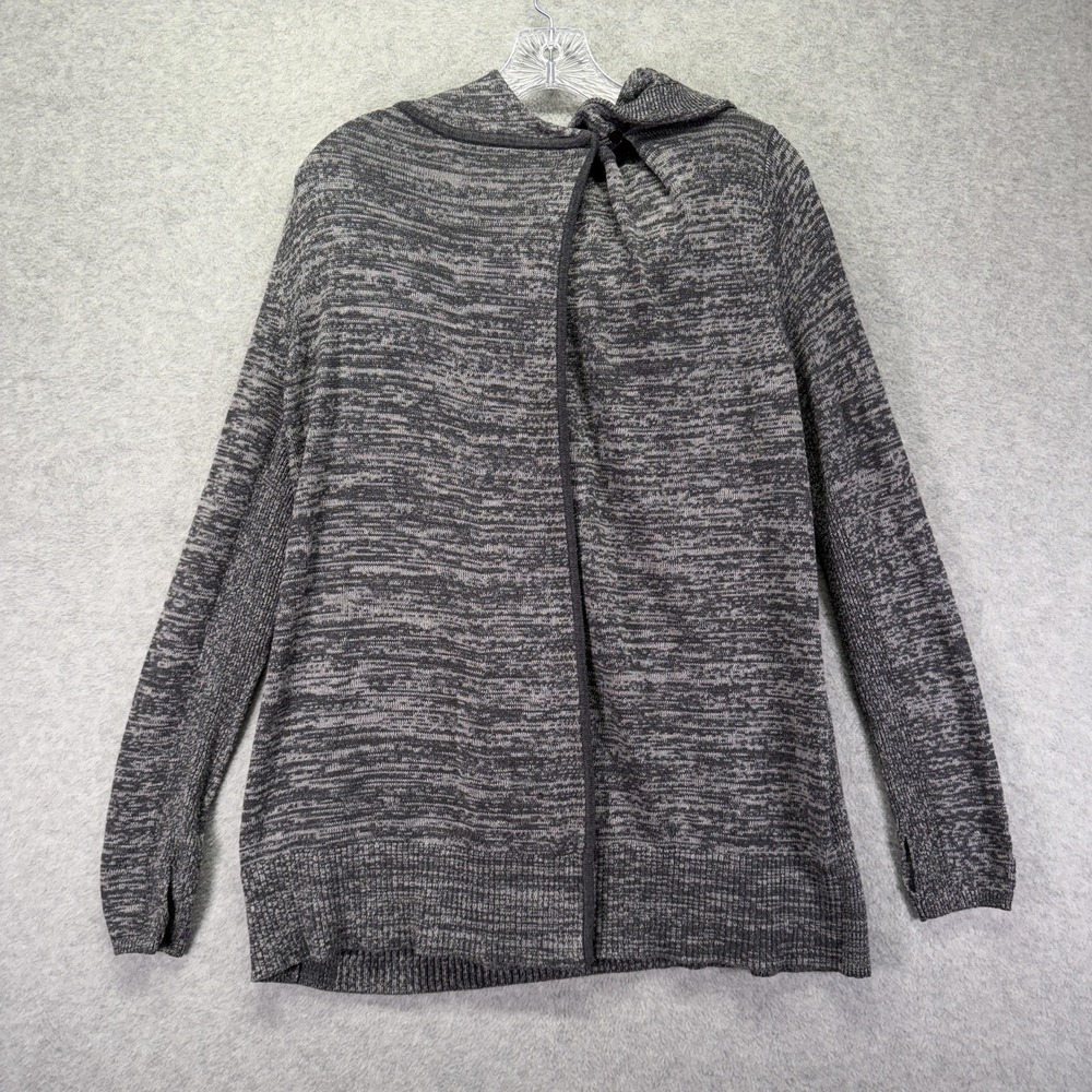 lululemon athletica Gray Marled Hooded Open Cardigan